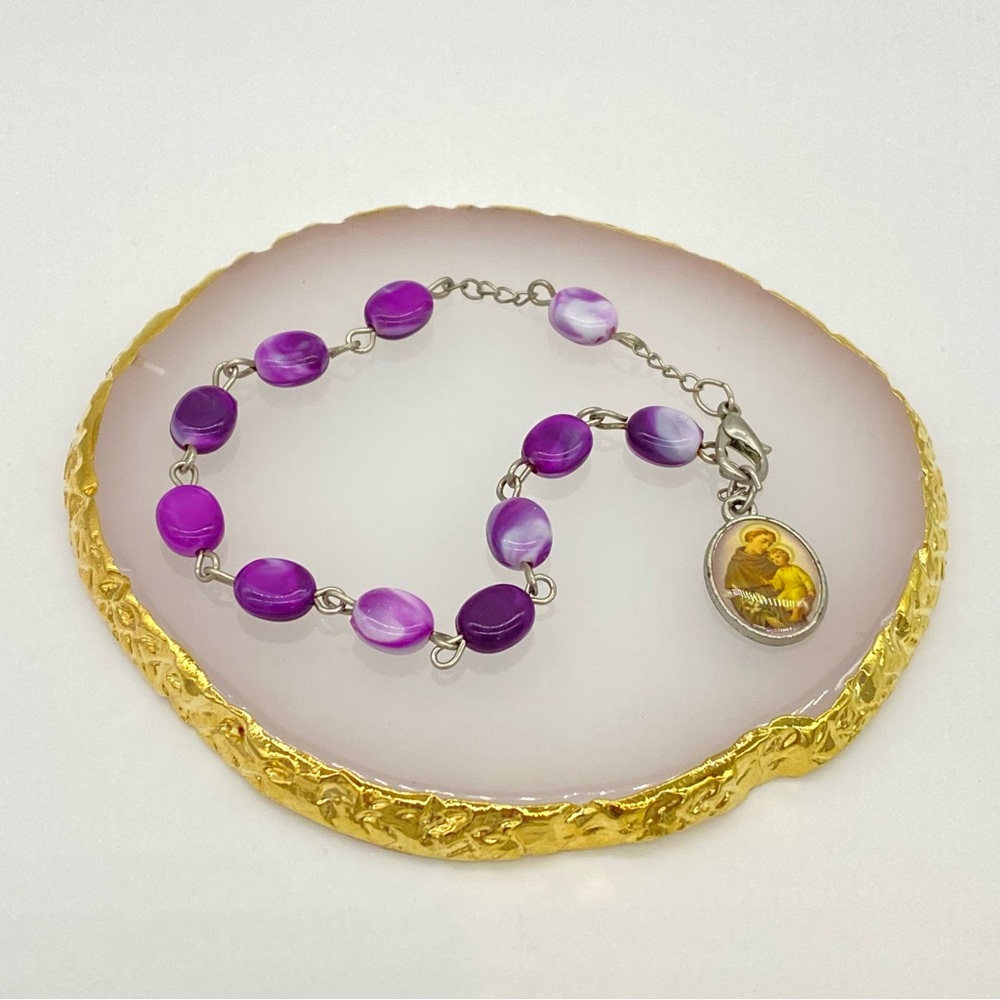 Saint Anthony Pray For Us Decade Chaplet Bracelet